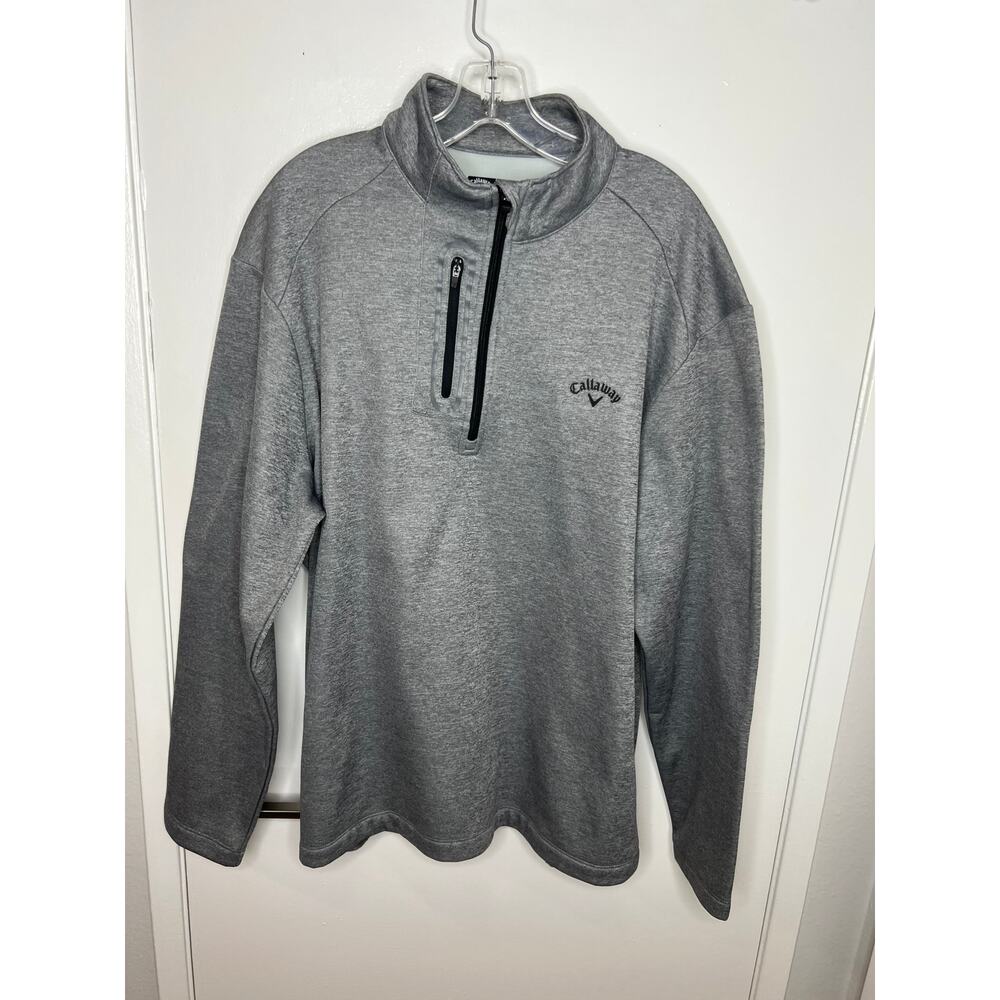 Callaway Men's 1/4-Zip Fleece Lined Pullover Grey Marled ~ Size XL
